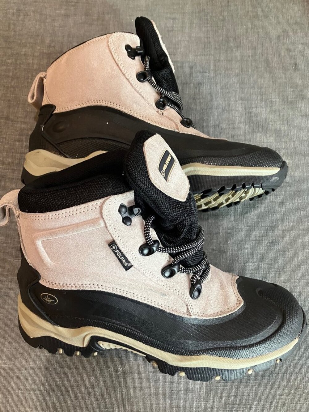 Polaris Thermolite Womens 8 Leather Snow Boots Fur Lined Lace Up Gorpcore Y2K
